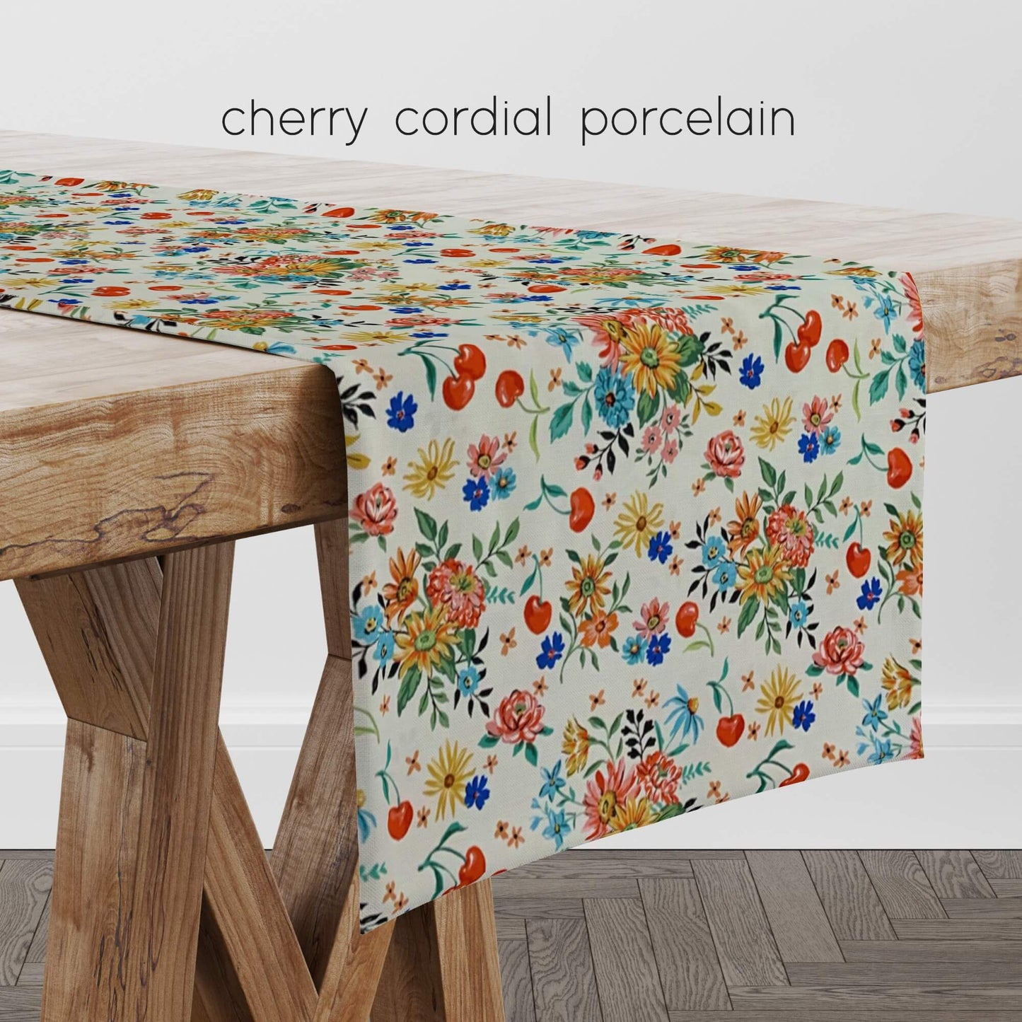 Cherry Cordial Table Runner Placemat Custom Made to Order color porcelain