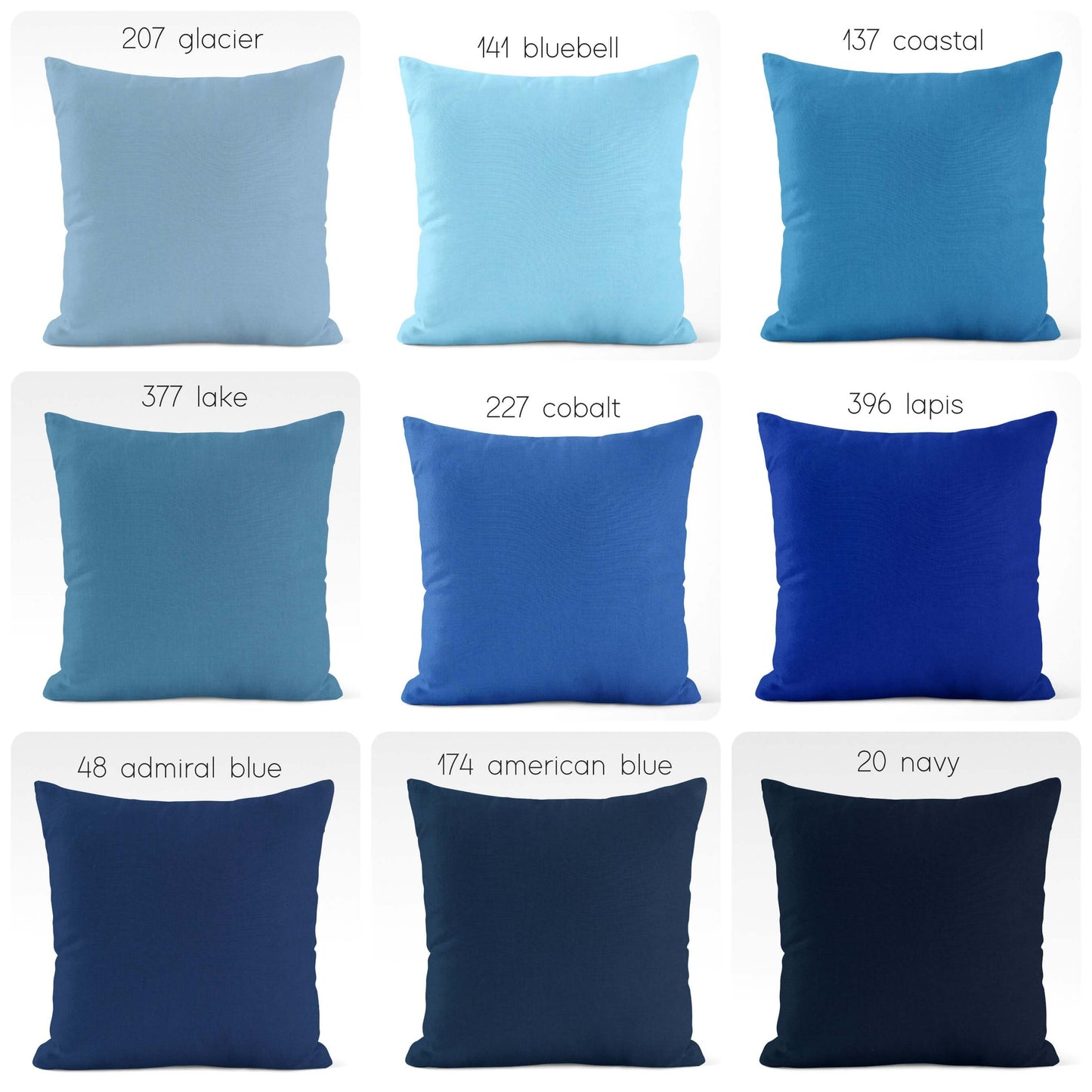 American Dark Blue Cotton Pillow Covers color 174