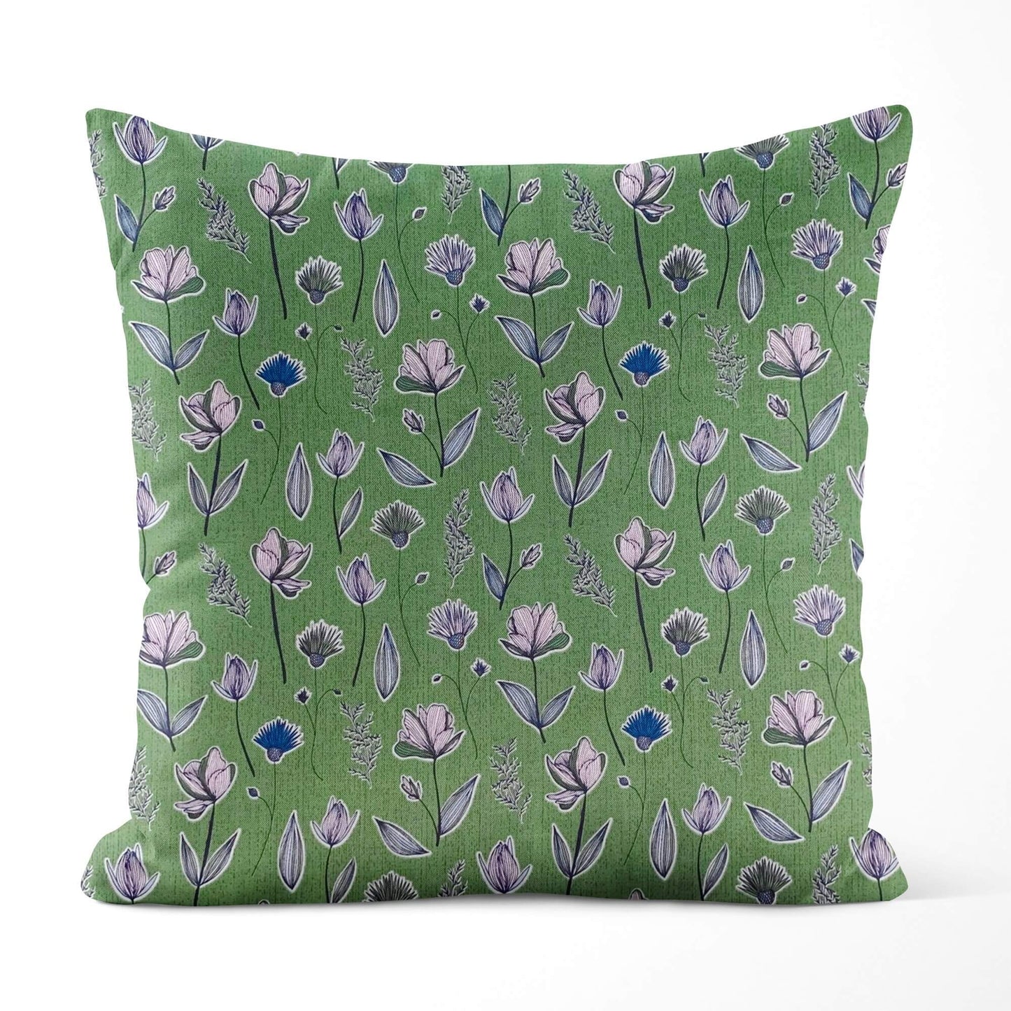 Wildflowers Green Floral Pillow Covers and Euros Shams