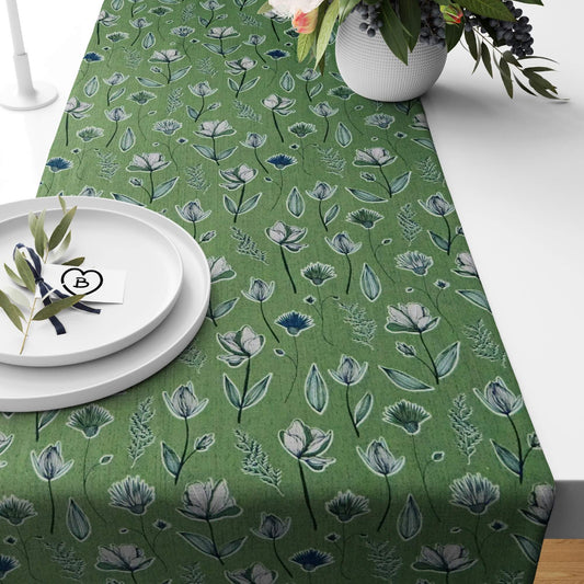 Wildflowers Green Floral Table Runners and Placemats