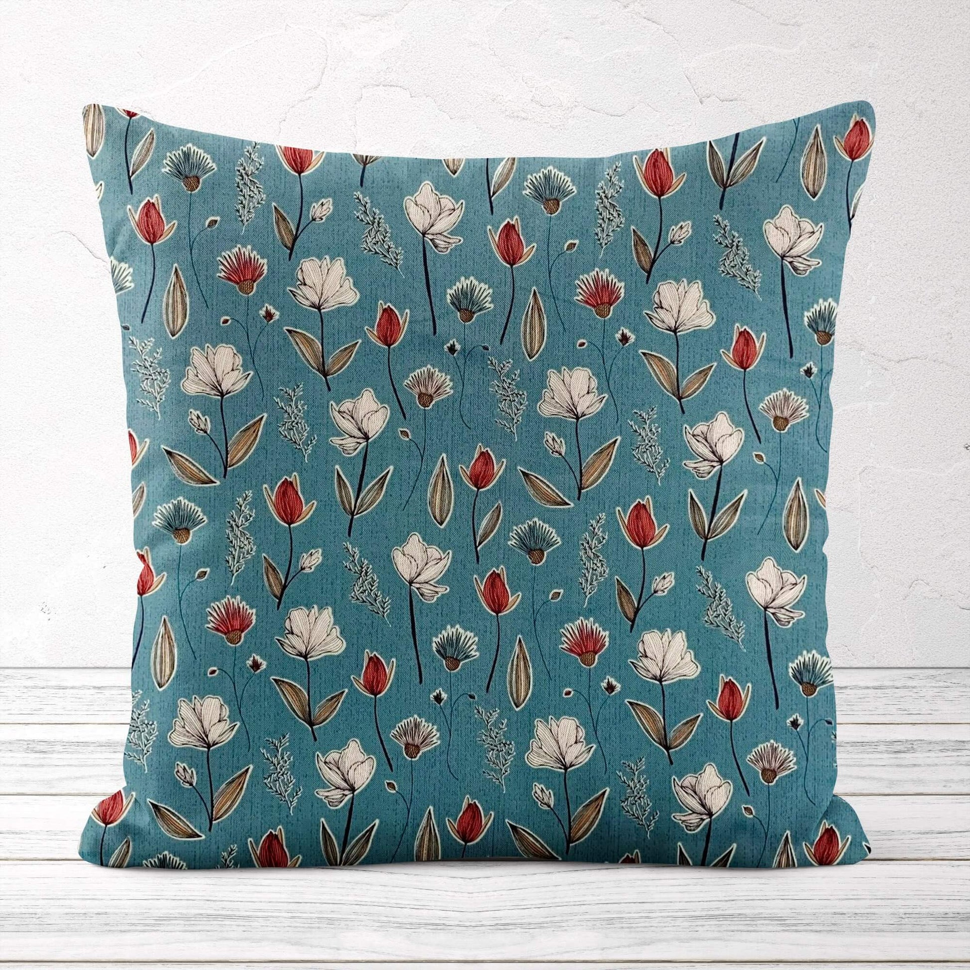 Wildflowers Blue Floral Pillow Covers and Euros Shams