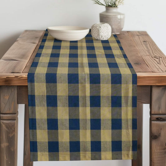 Navy Blue Buffalo Check Homespun Plaid Table Runner Placemat pattern 290