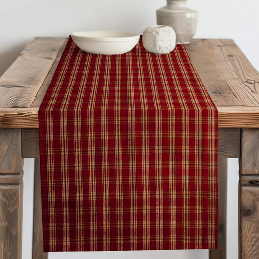 Red Catawba Homespun Plaid Table Runner Placemat pattern 31