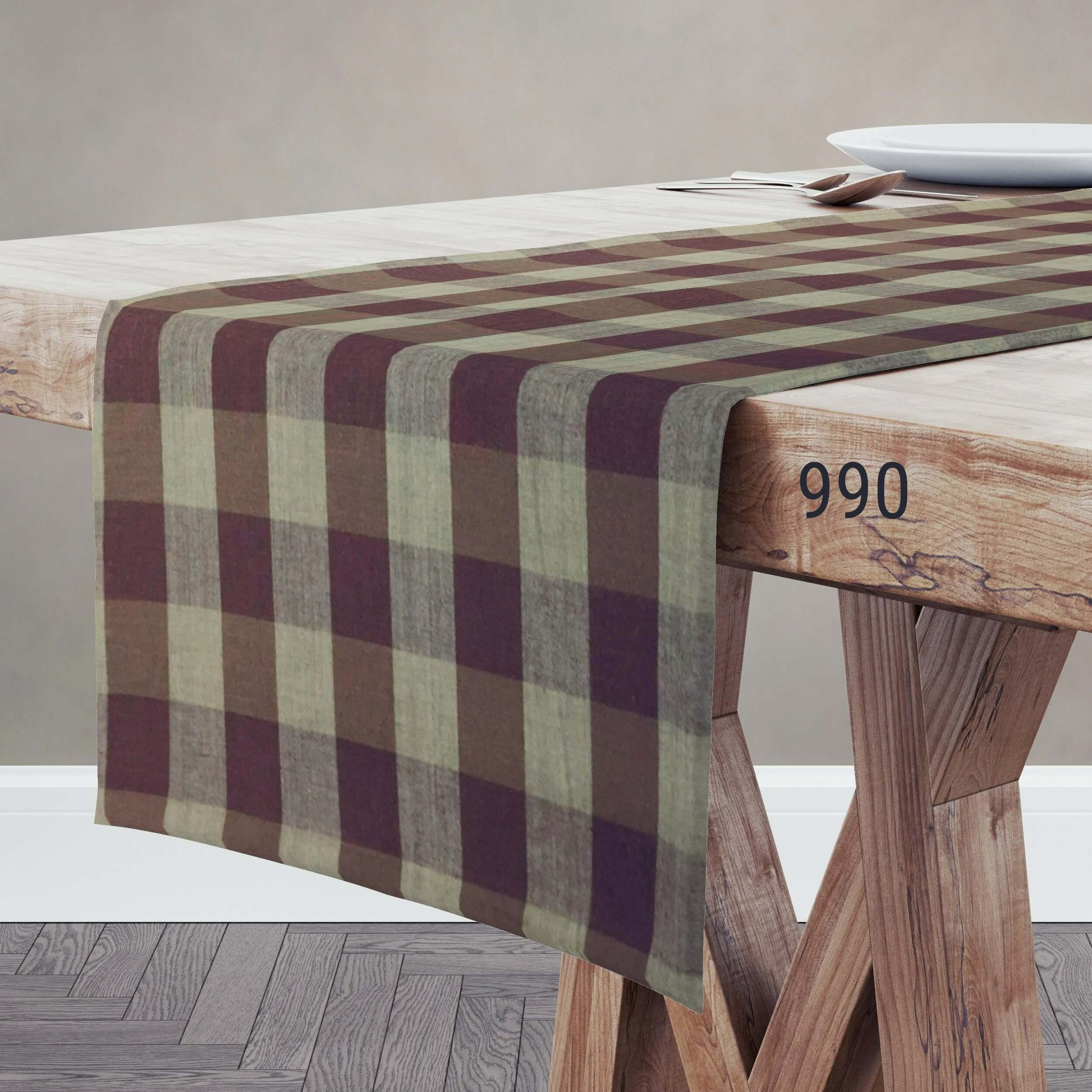 Brown Buffalo Check Homespun Table Runner Placemat pattern 990