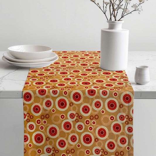 Caramel Medallion Sunburst Table Runners Placemats