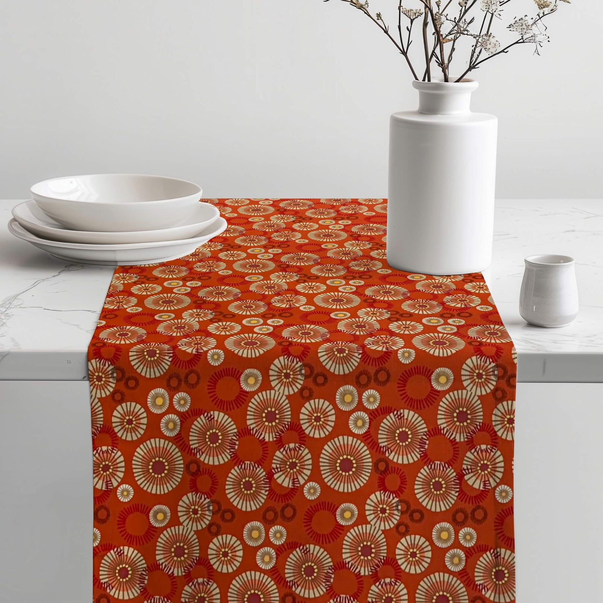 Copper Medallion Sunburst Table Runners Placemats