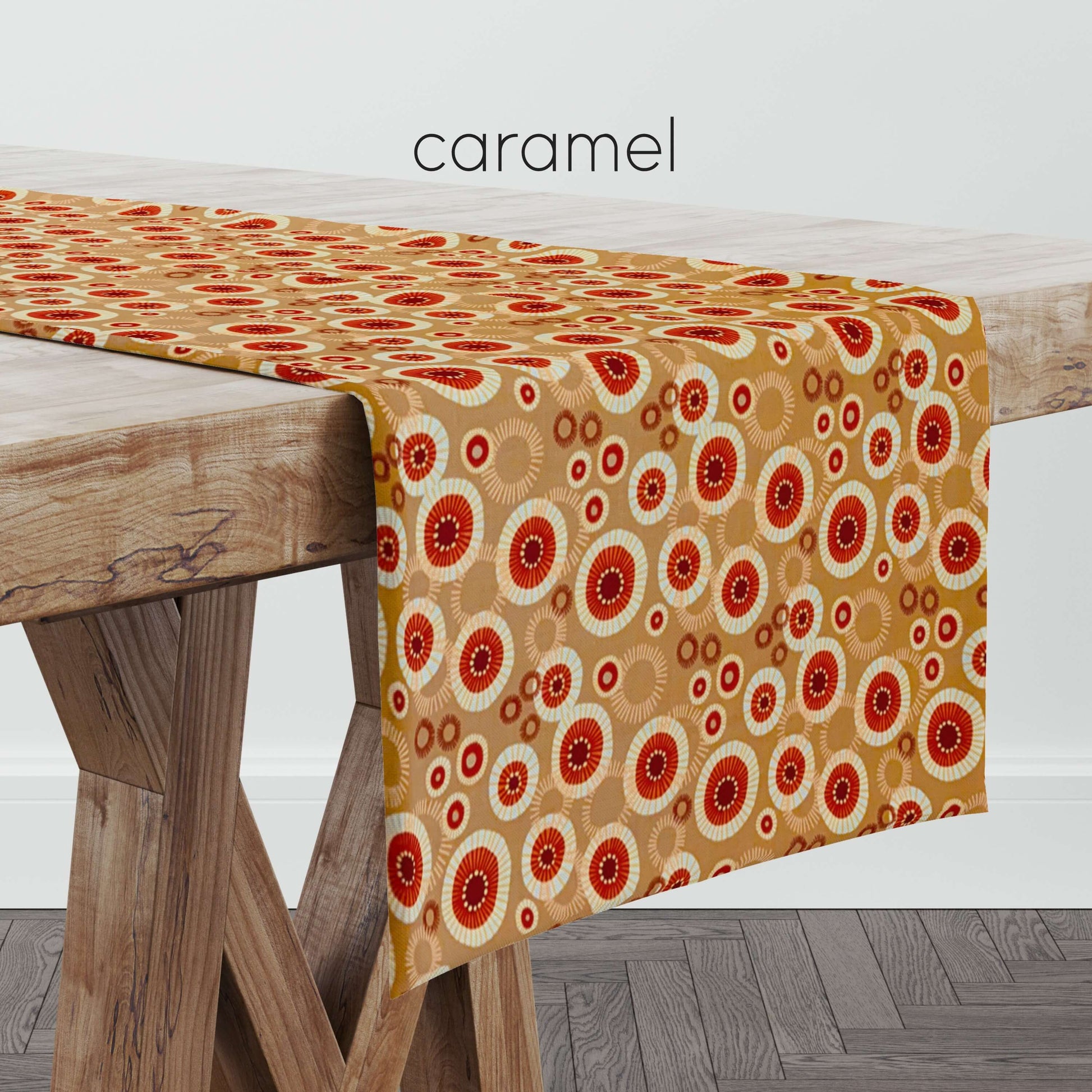 Caramel Medallion Sunburst Table Runners Placemats