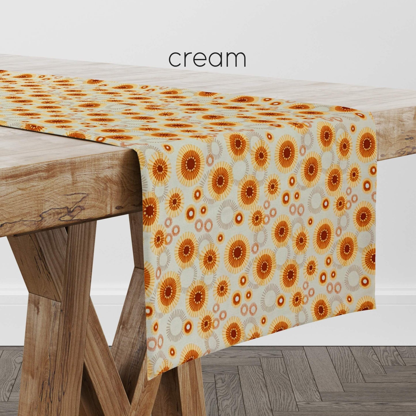 Cream Medallion Sunburst Table Runners Placemats