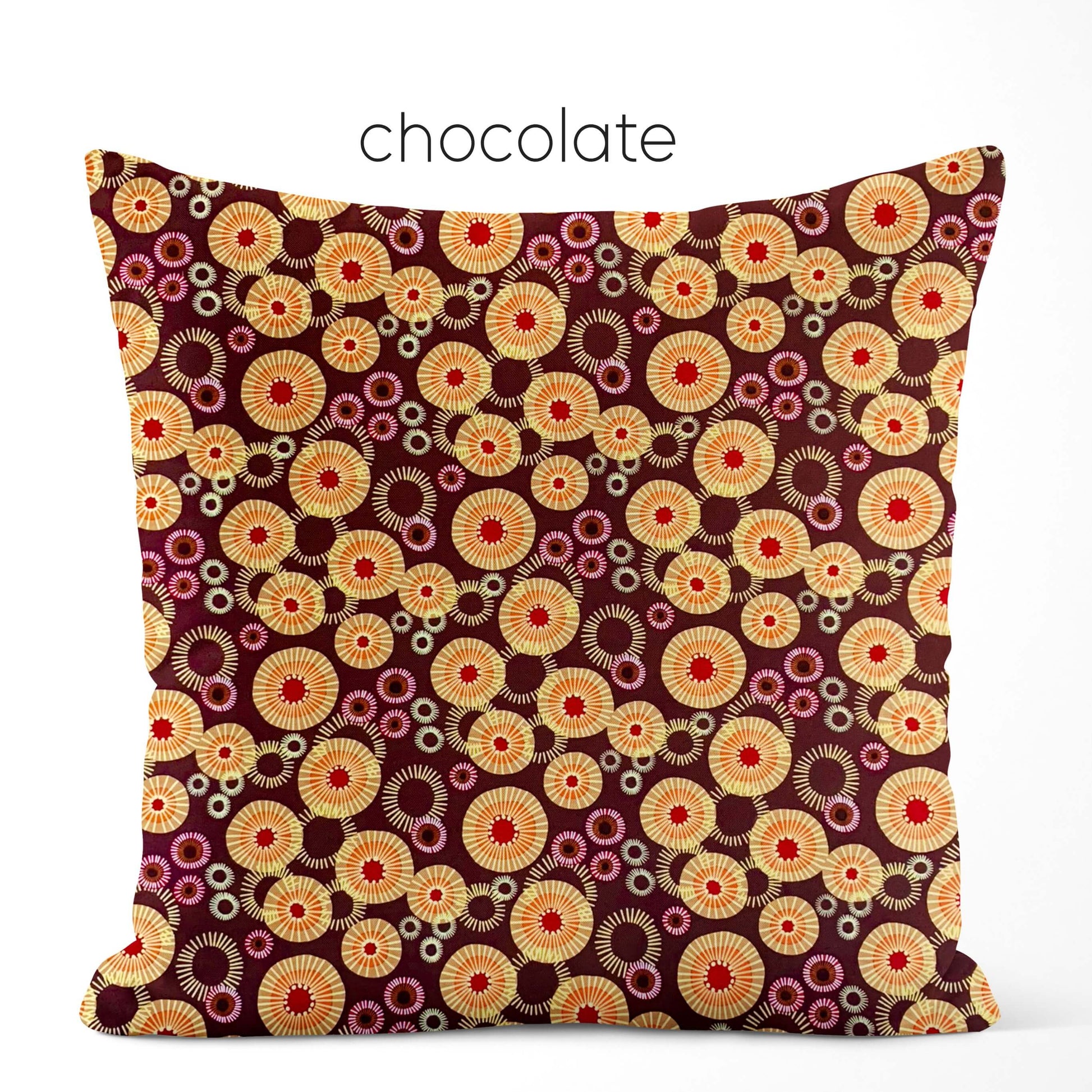 Chocolate Brown Medallion Sunburst Pillow Covers