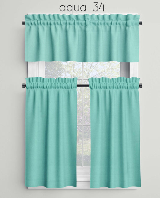 Aqua Valances Cafe Curtains Custom Made to Order color 34