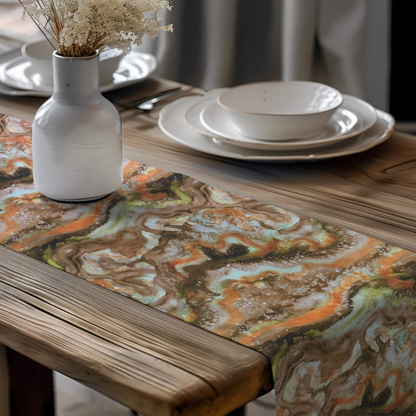 Adobe Canyon Desert Oasis Table Runners Abstract Colors