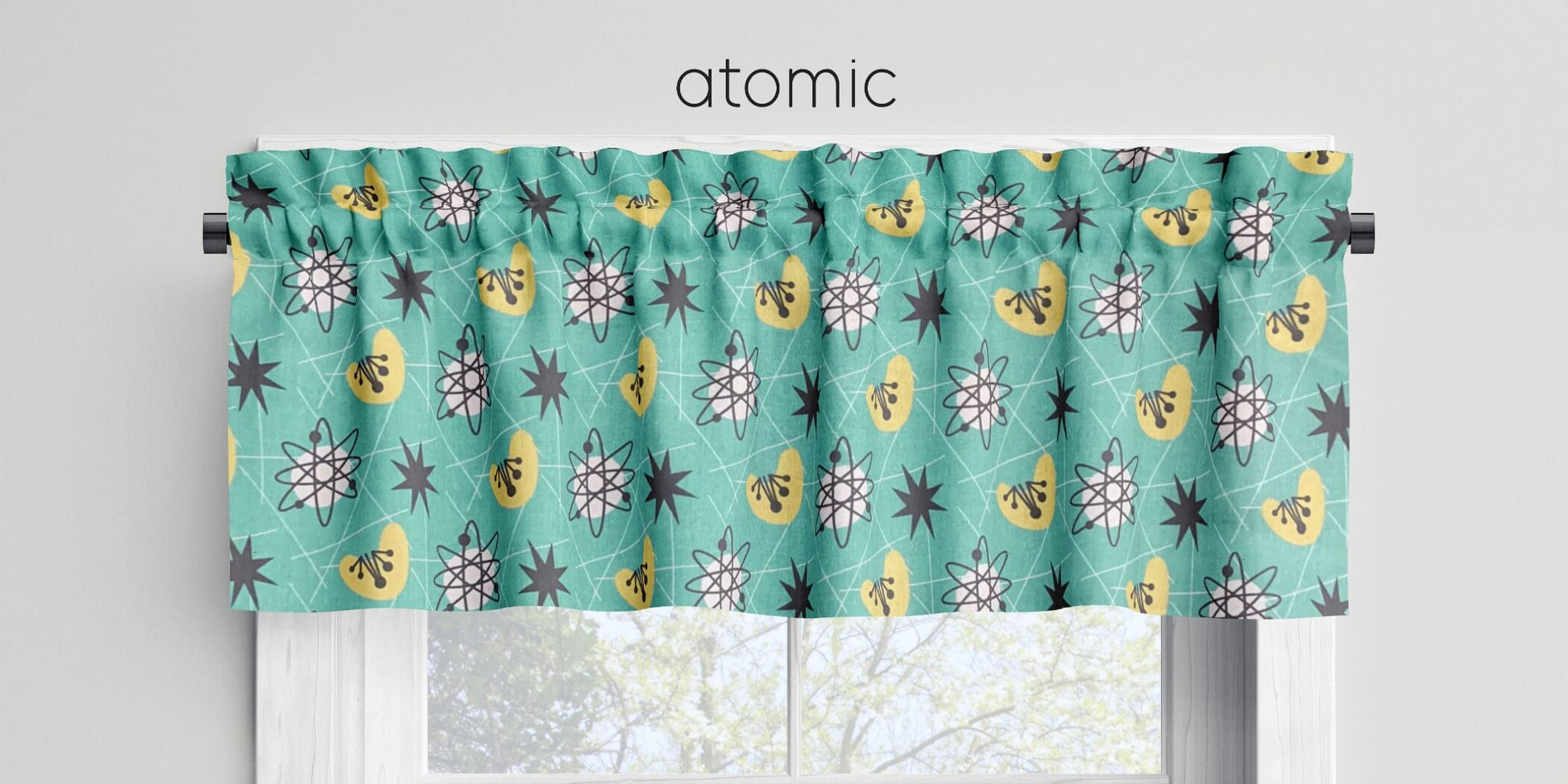 Atomic Retro Valances Cafe Curtains Custom Made