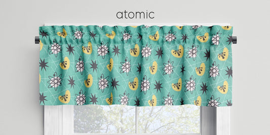 Atomic Retro Valances Cafe Curtains Custom Made