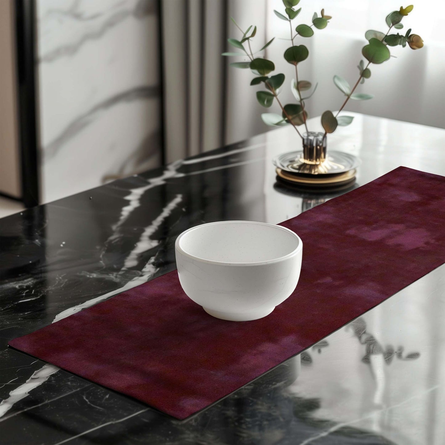 Burgundy Red Abstract Table Runners Placemats color 297