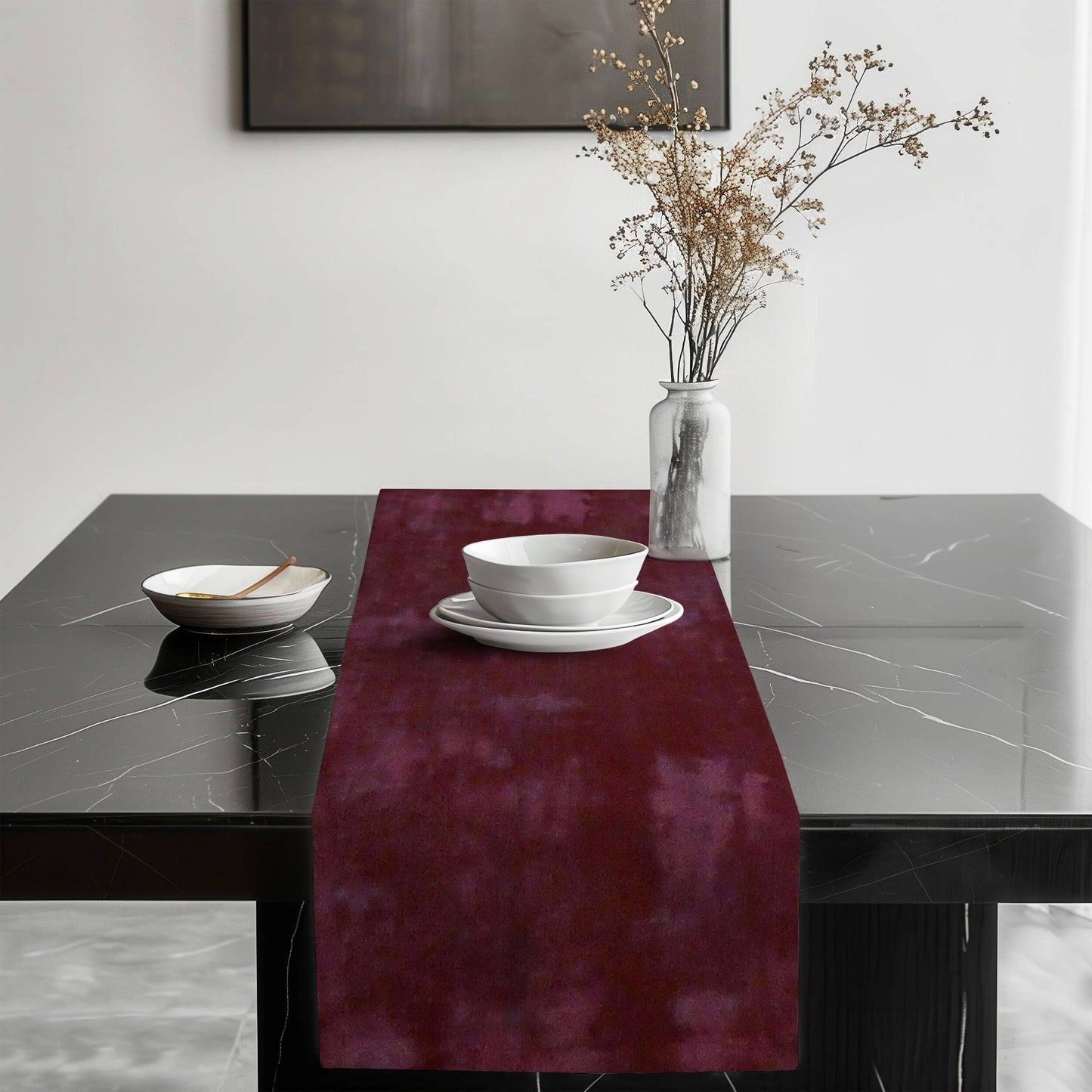 Burgundy Red Abstract Table Runners Placemats color 297