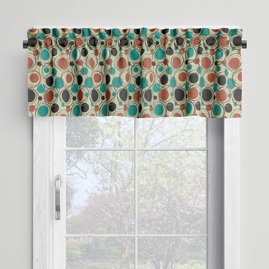 Orbits Retro Valances Cafe Curtains Mid-Century Style