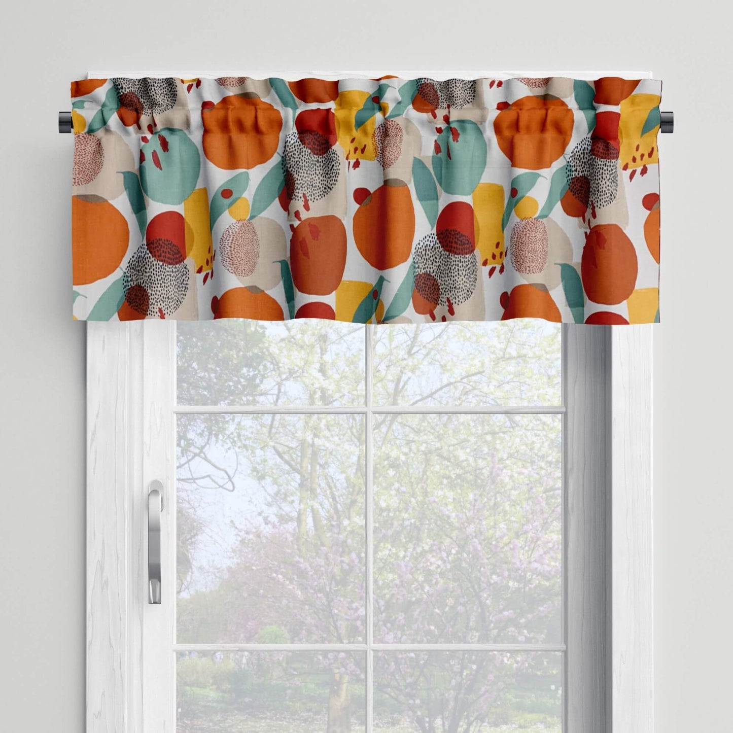 Citrus Modern Abstract Fruit Valances Cafe Curtains