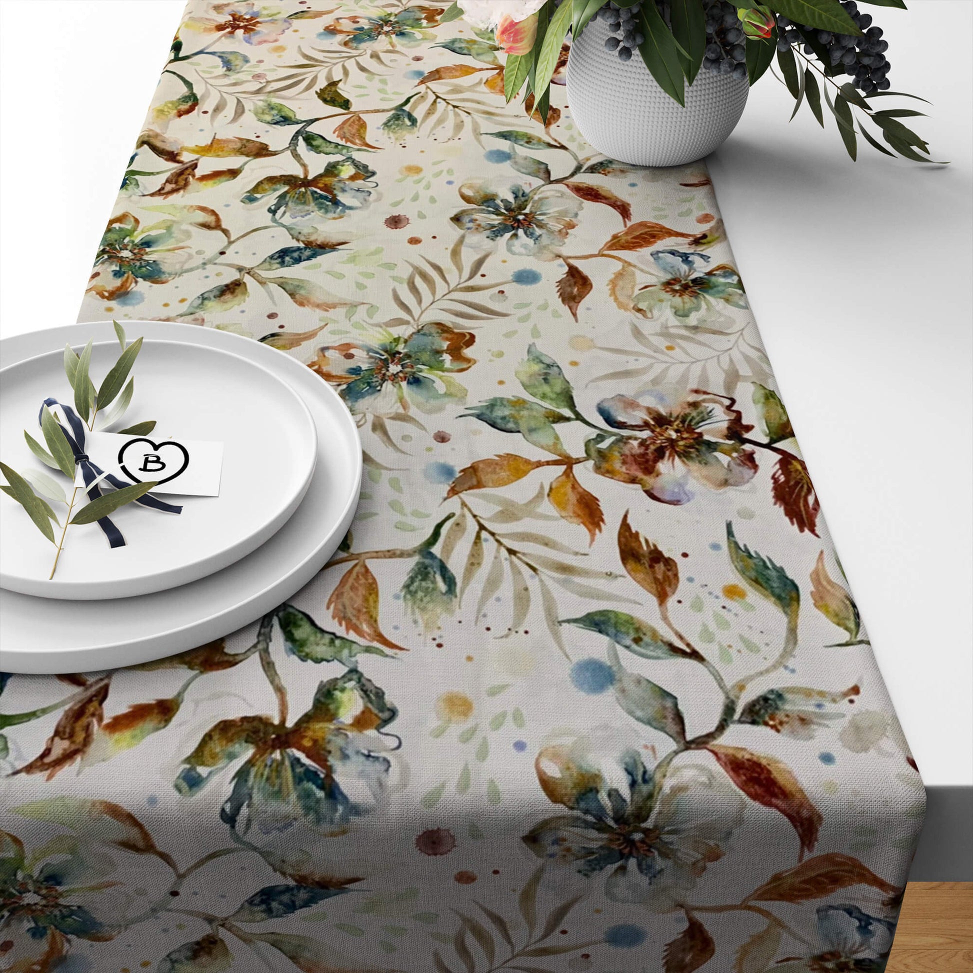 Cloud Desert Blooms Cream Floral Table Runners 