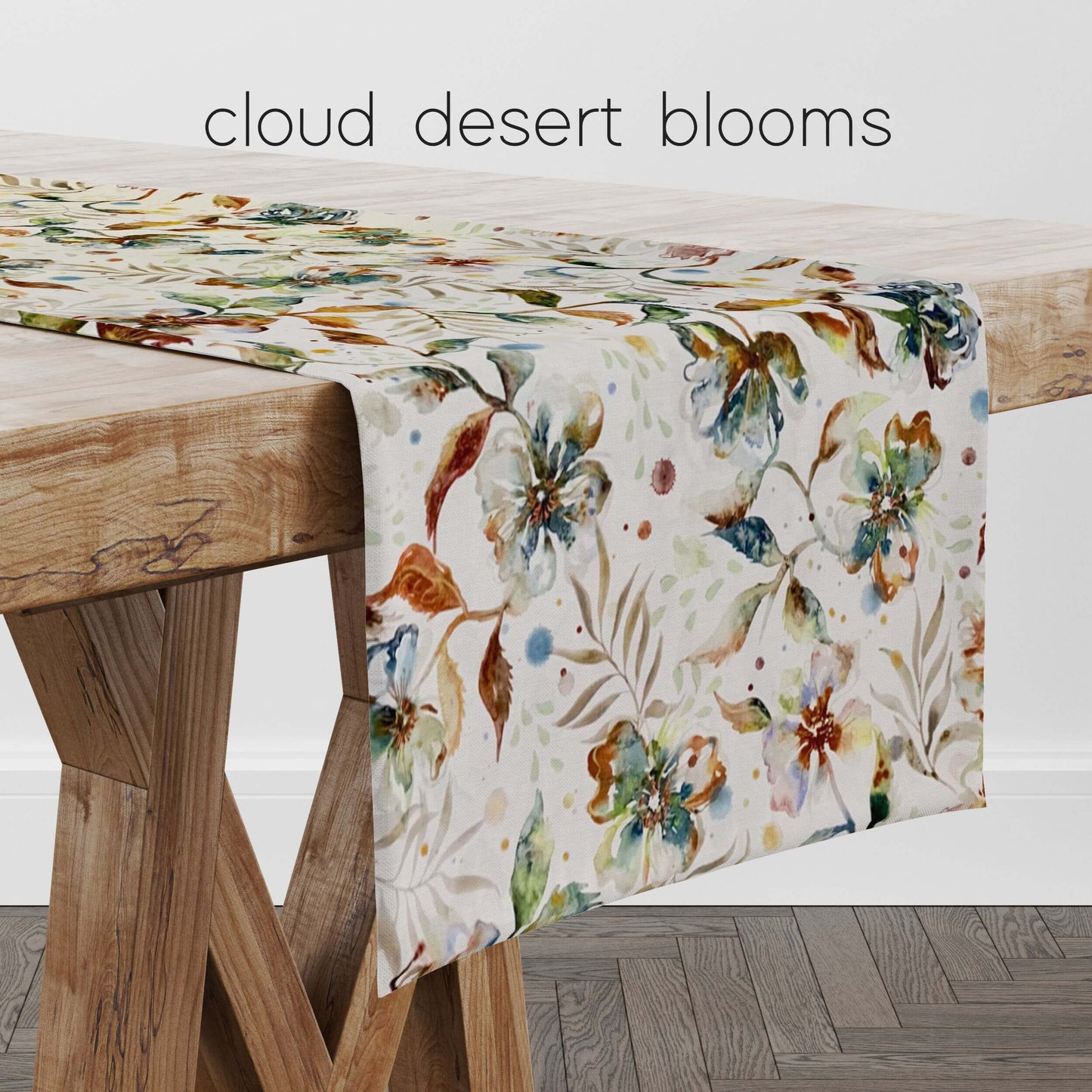 Cloud Desert Blooms Table Runners Cream Floral