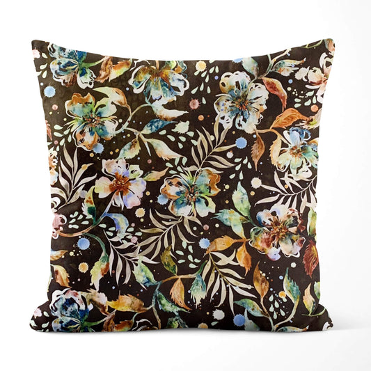 Earth Desert Blooms Brown Floral Pillow Covers and Euros Shams