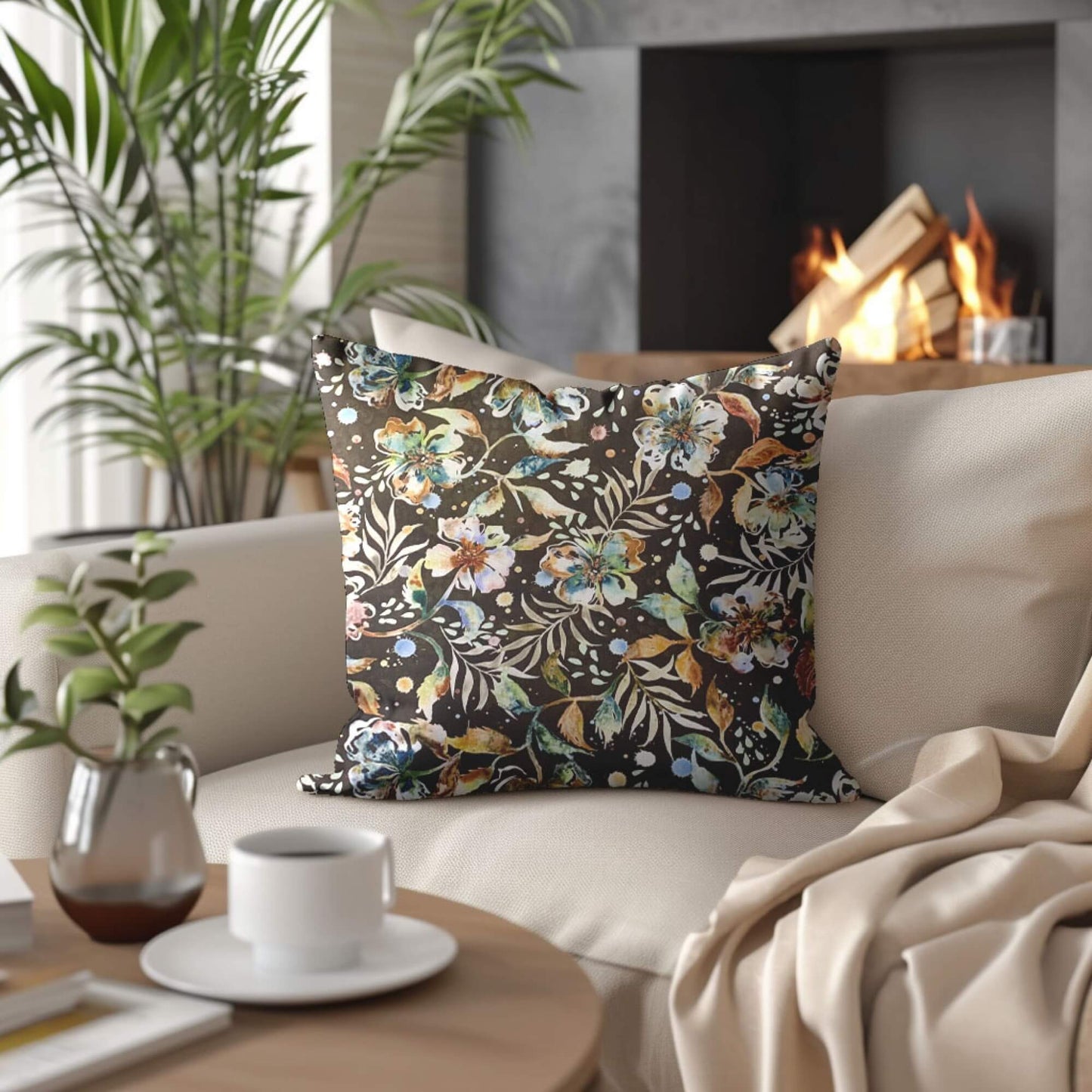 Earth Desert Blooms Pillow Covers Brown Floral