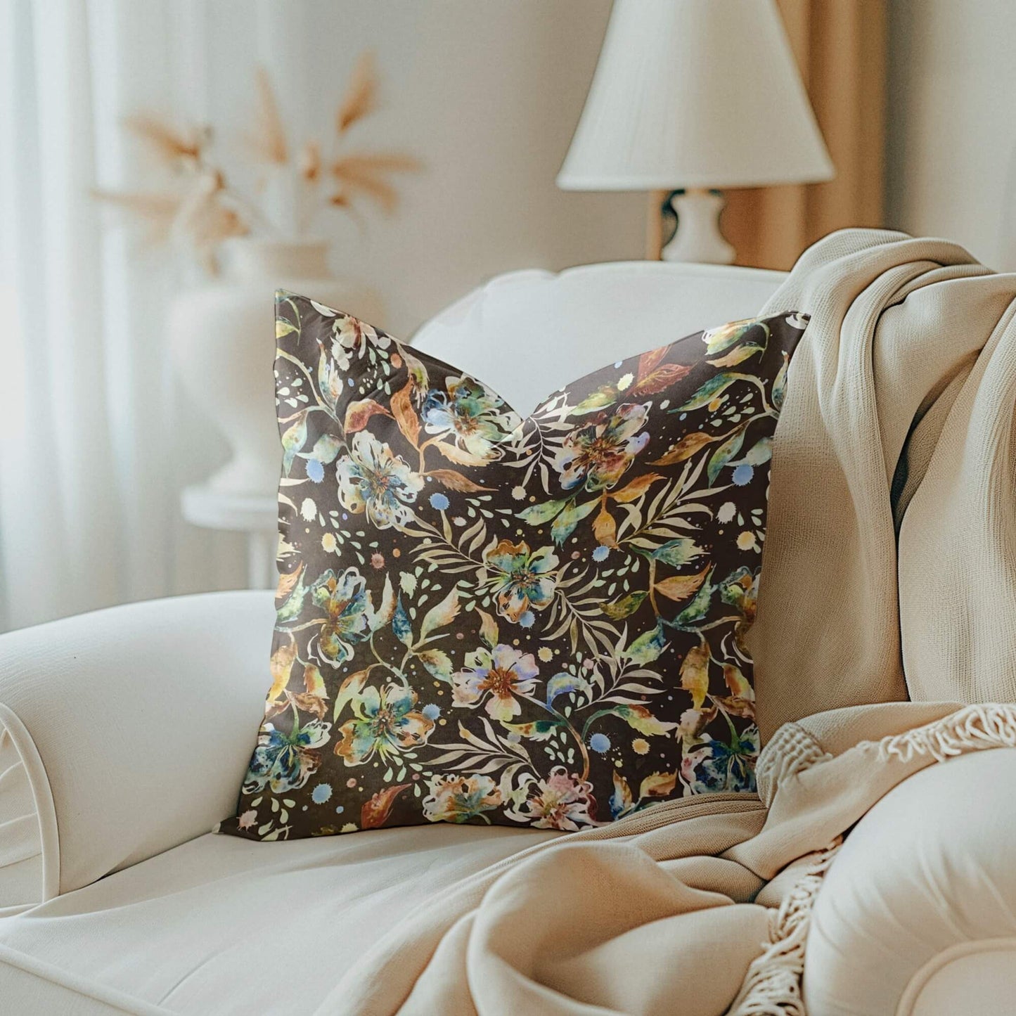 Earth Desert Blooms Pillow Covers Brown Floral