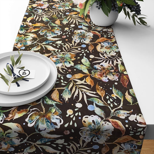 Earth Desert Blooms Brown Floral Table Runners