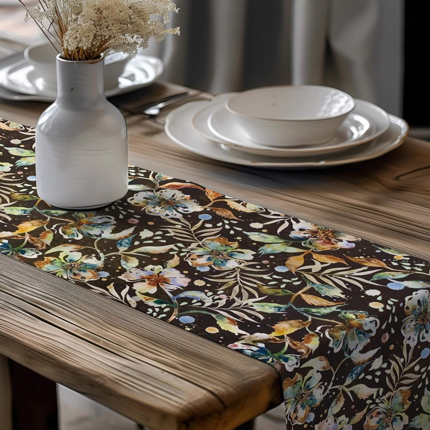 Earth Desert Blooms Table Runners Brown Floral