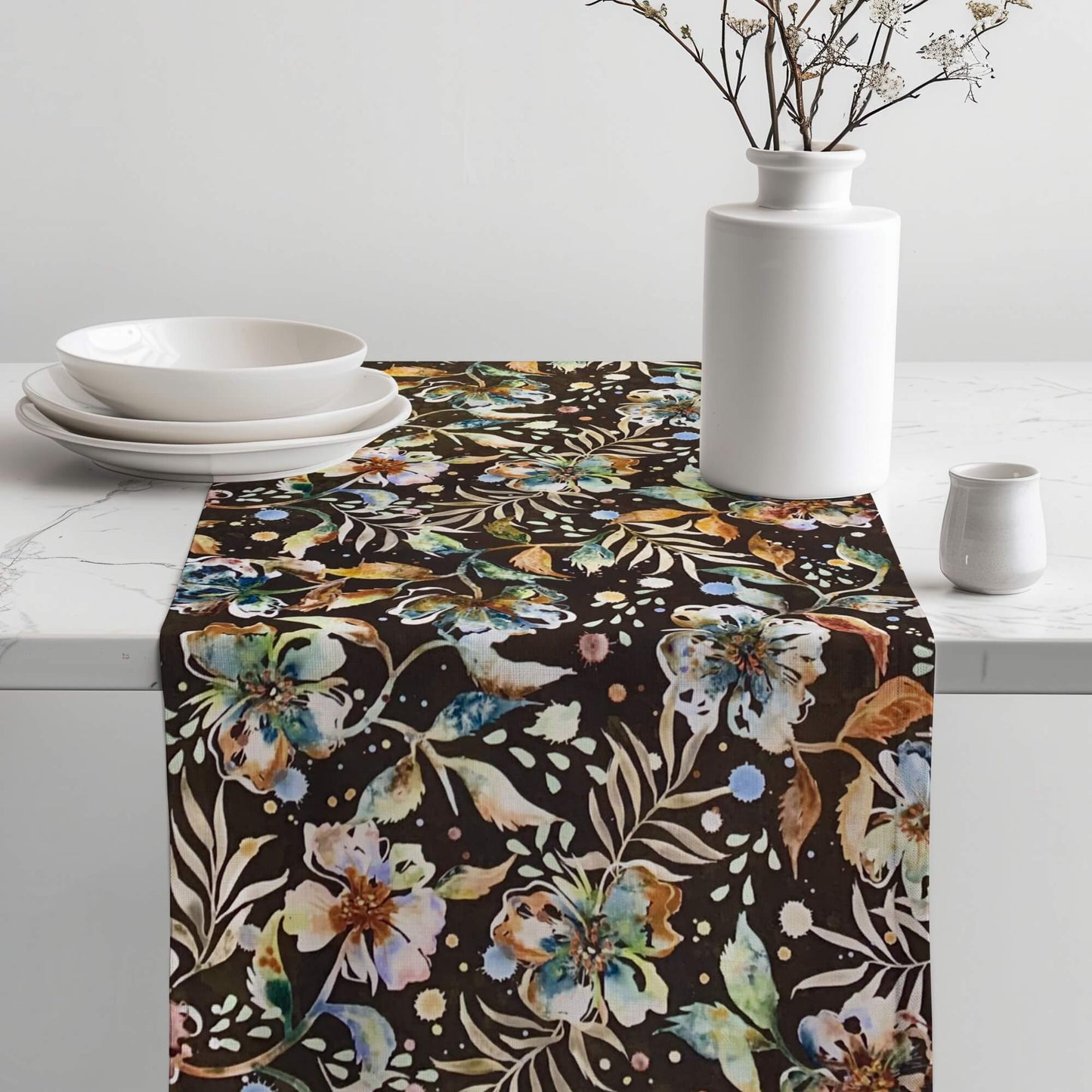 Earth Desert Blooms Table Runners Brown Floral