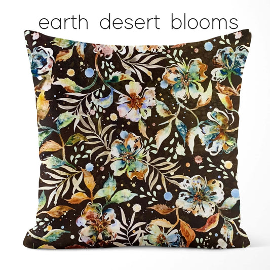 Earth Desert Blooms Pillow Covers Brown Floral