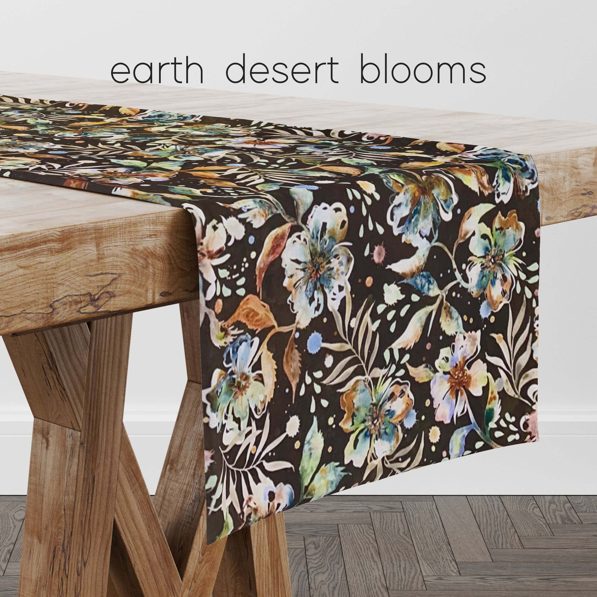 Earth Desert Blooms Table Runners Brown Floral