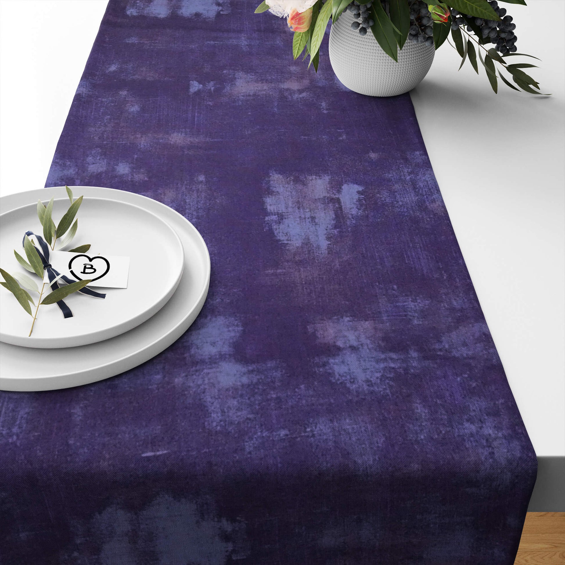 Eggplant Purple Abstract Table Runners and Placemats color 245