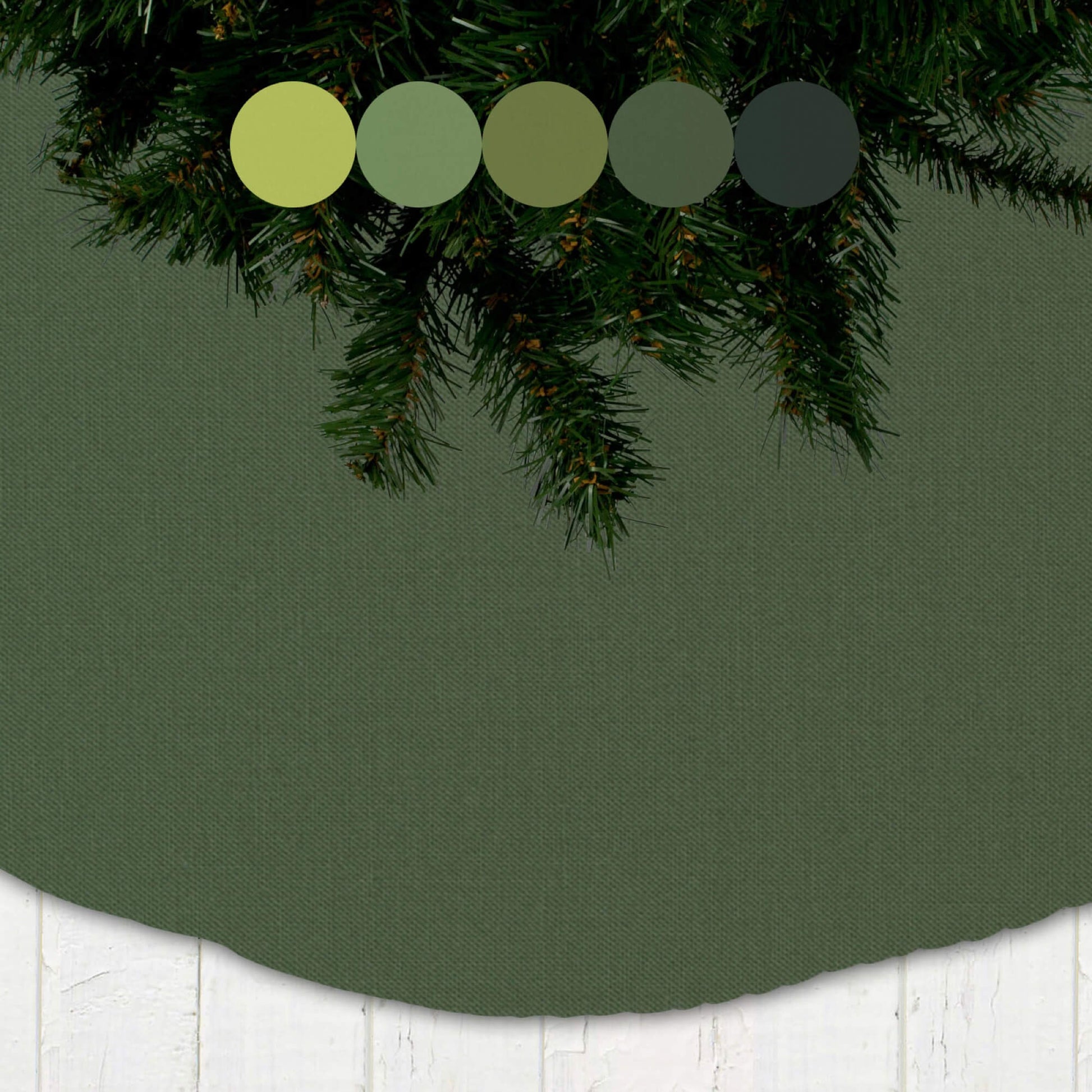 Green Solid Color Christmas Tree Skirts Custom Made to Order