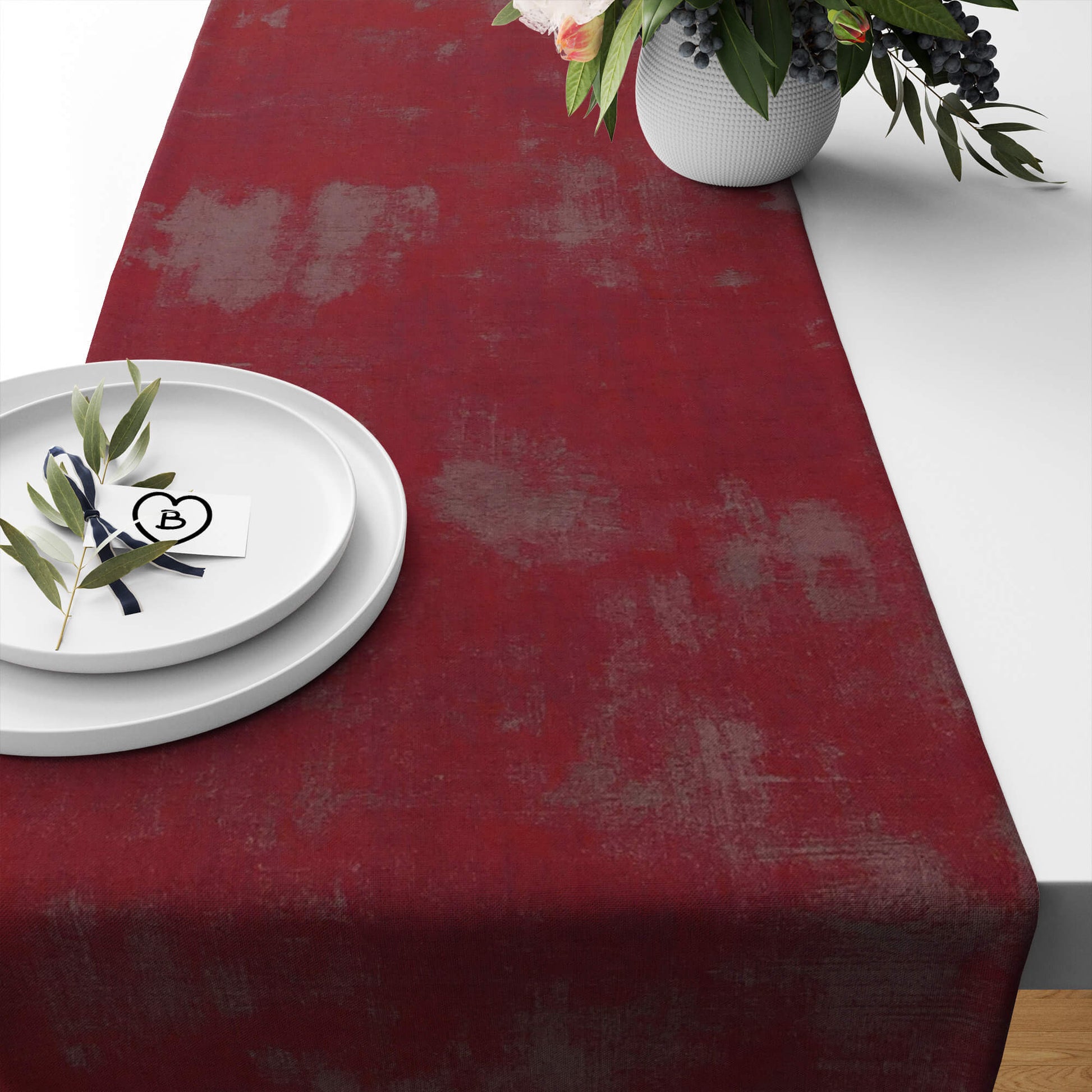 Maraschino Cherry Red Abstract Table Runners Placemats color 82