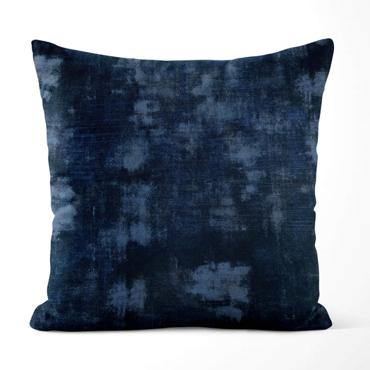 Nocturne Dark Blue Abstract Grunge Pillow Covers and Euro Shams color 483