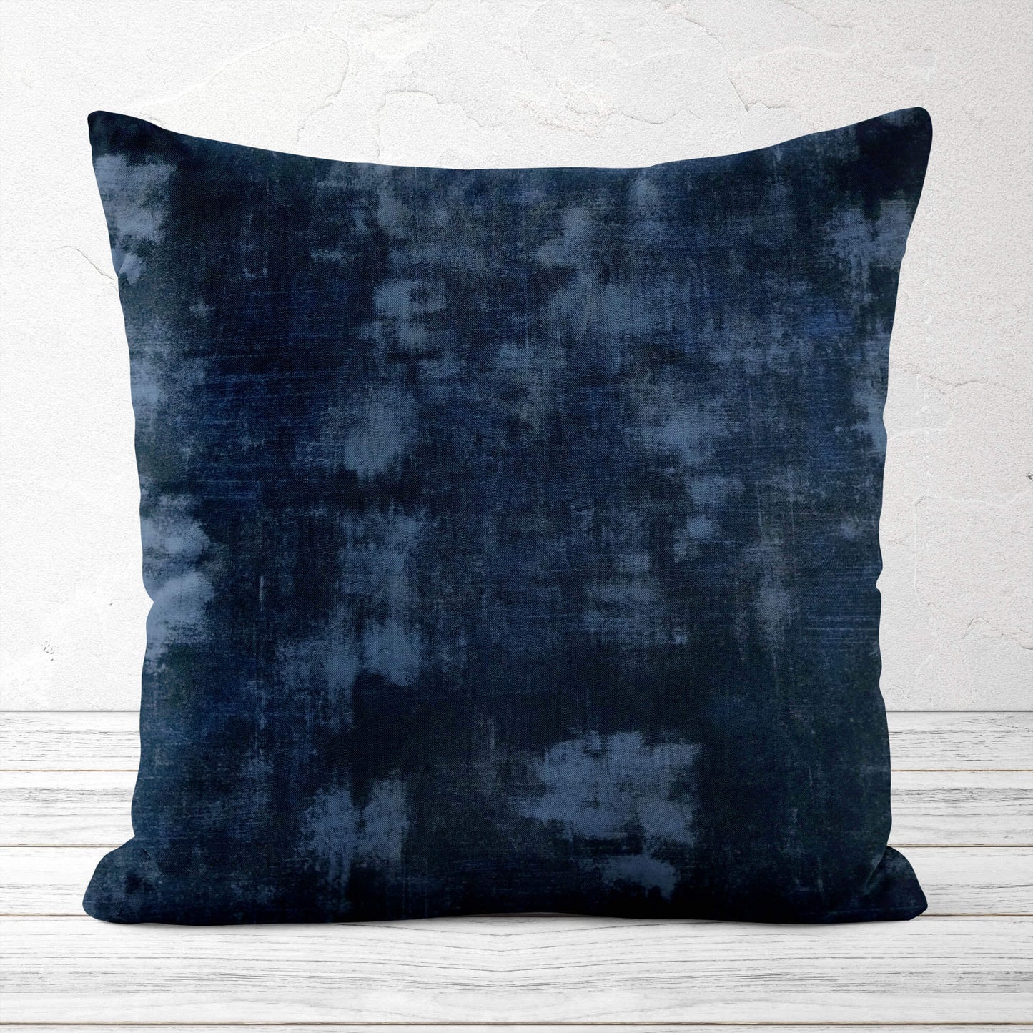 Nocturne Dark Blue Abstract Grunge Pillow Covers and Euro Shams color 483