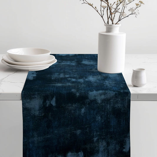 Nocturne Dark Blue Abstract Table Runners Placemats color 483