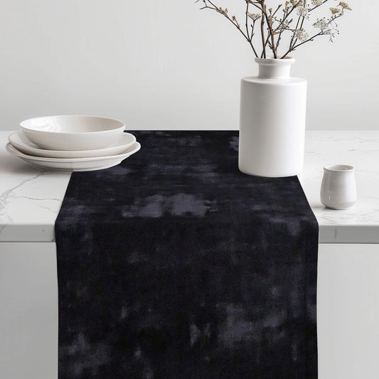 Onyx Black Abstract Table Runners Placemats color 99