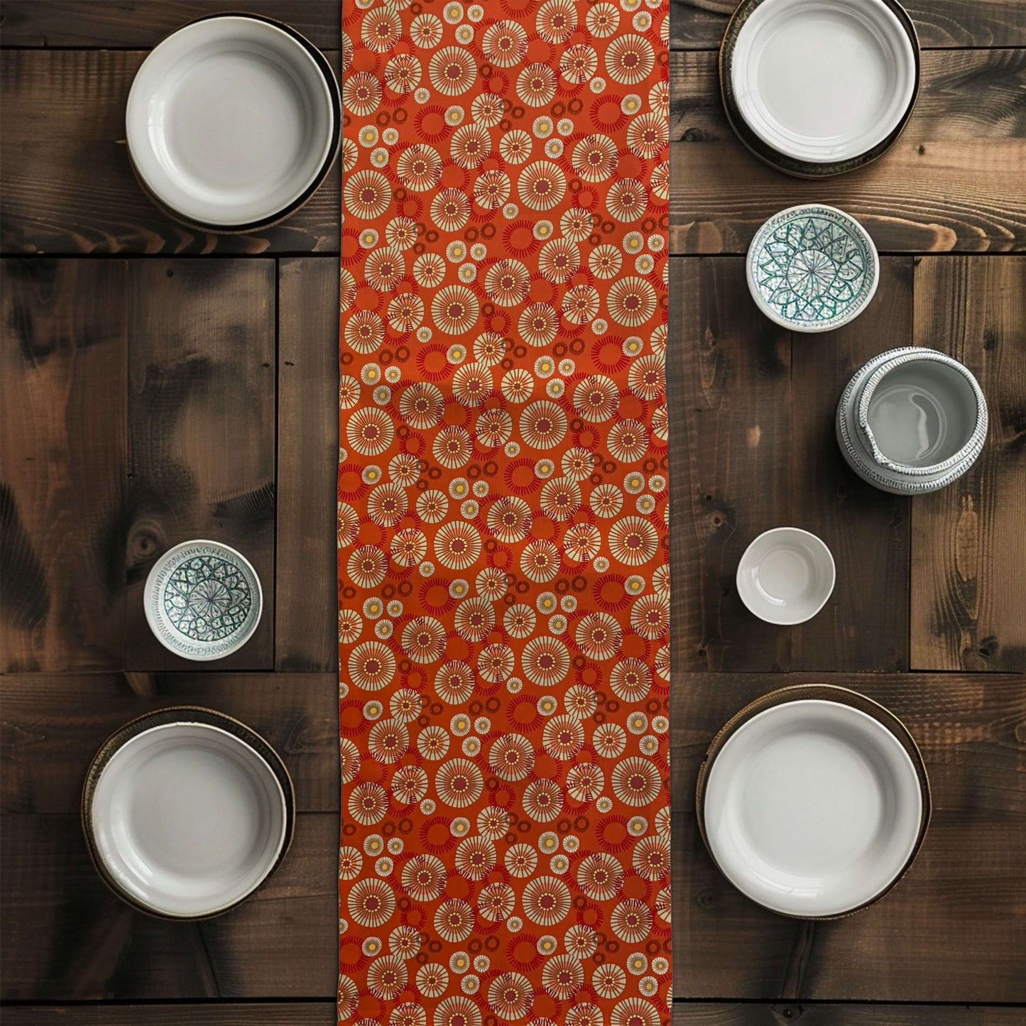 Copper Medallion Sunburst Table Runners Placemats