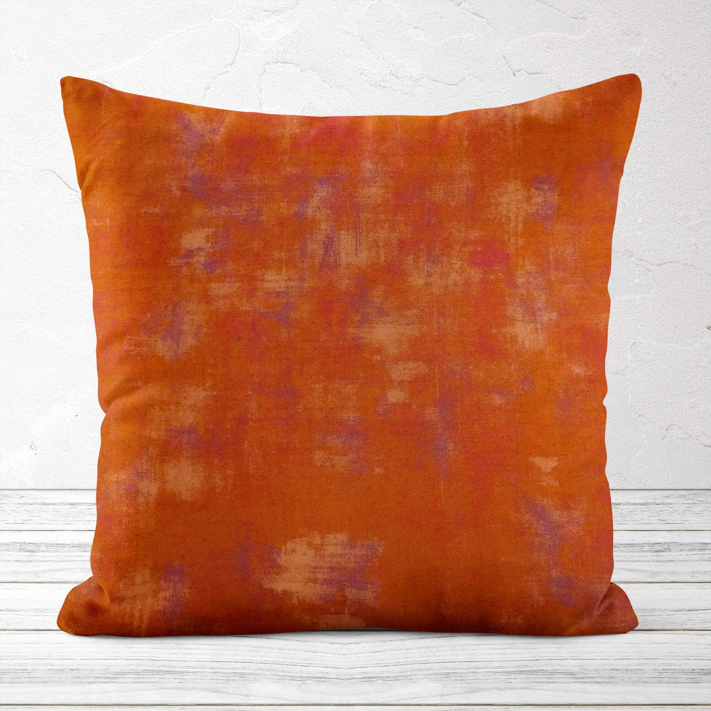 Pumpkin Orange Abstract Grunge Pillow Covers and Euro Shams color 285