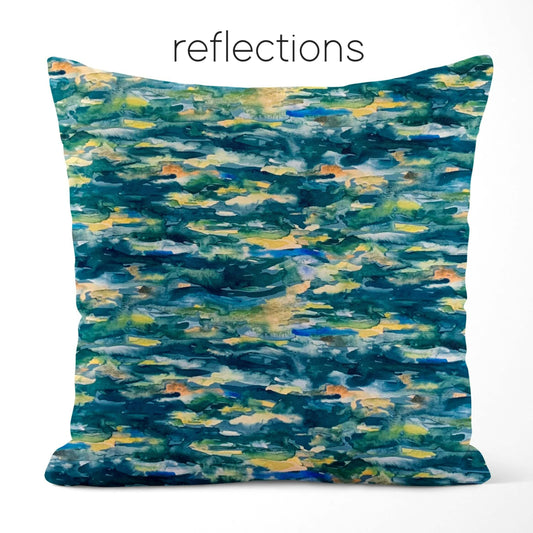 Reflections Desert Oasis Pillow Covers Abstract Blue Colors