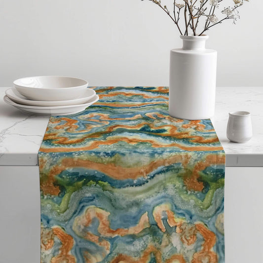 River Canyon Desert Oasis Table Runners Abstract Colors