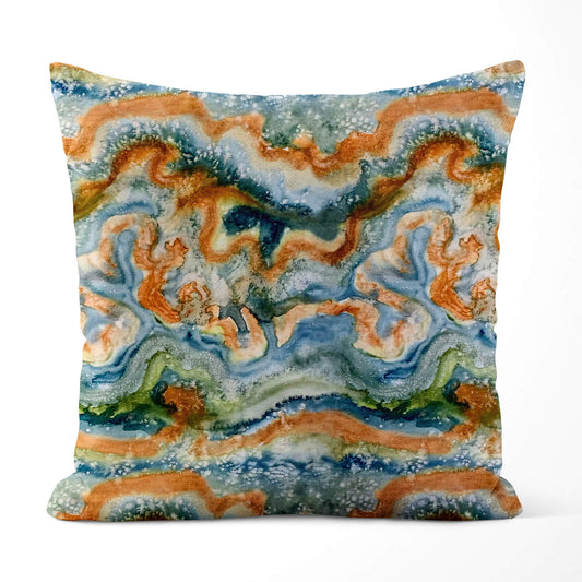 Abstract River Canyon Desert Oasis Pillow Covers and Euro Shams