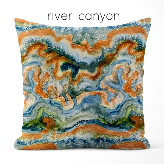 River Canyon Desert Oasis Pillow Covers Abstract Colors