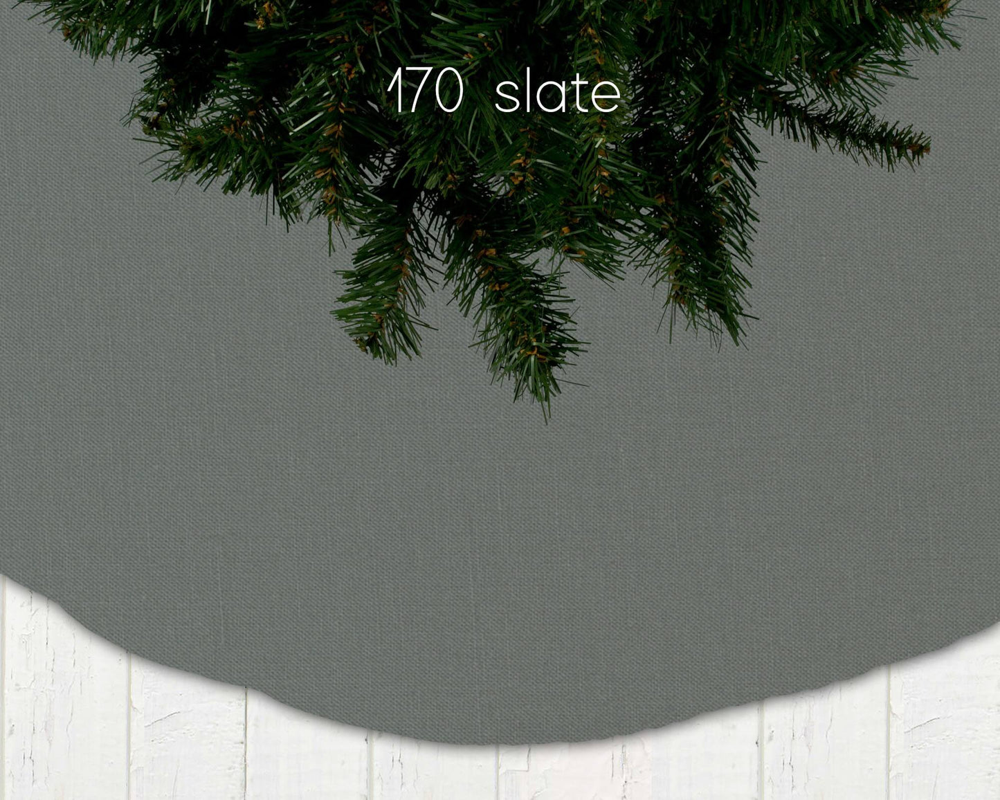 Slate Gray Solid Color Christmas Tree Skirts Custom Made to Order