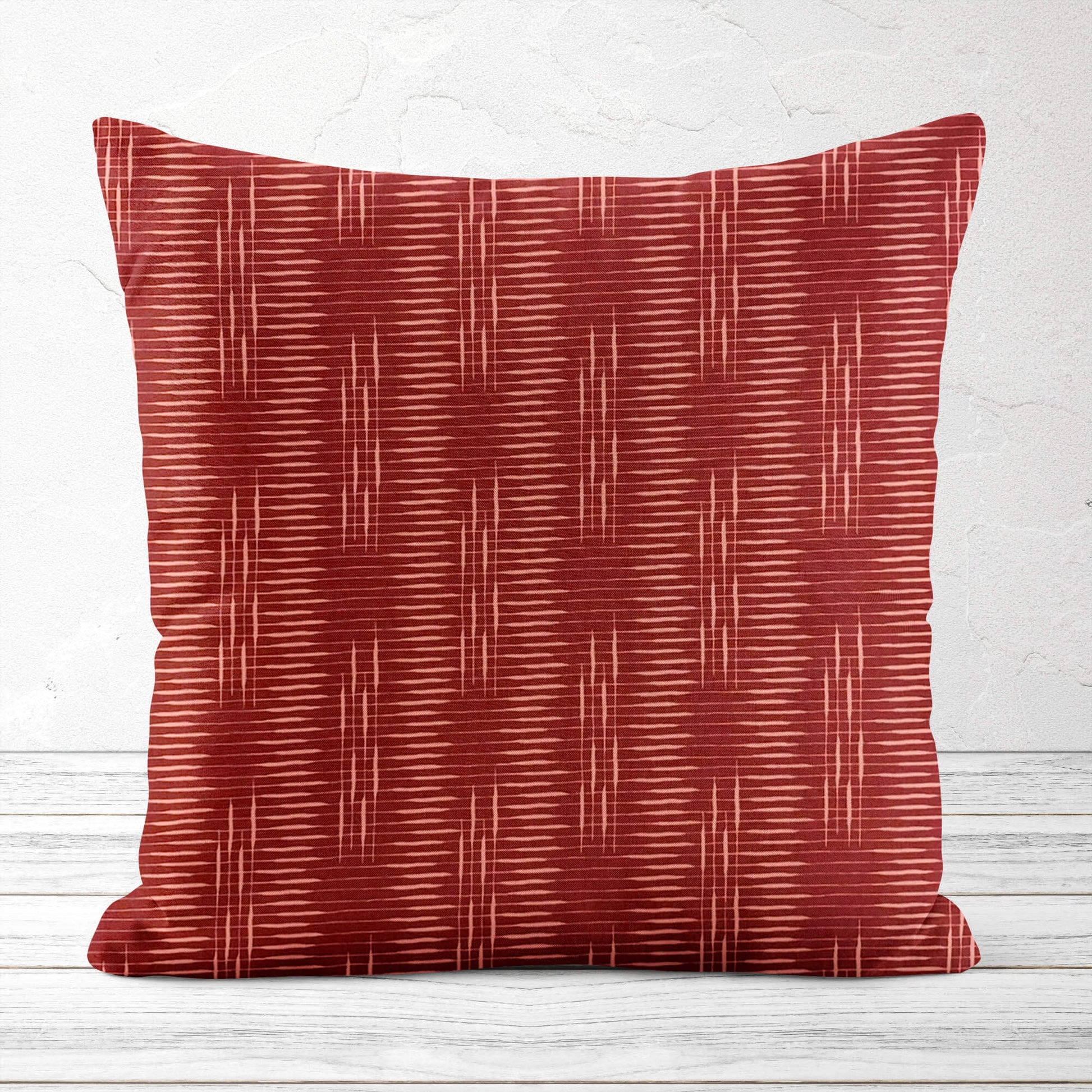 Cinnamon Brick Red Modern Print Pillow Covers and Euro Shams