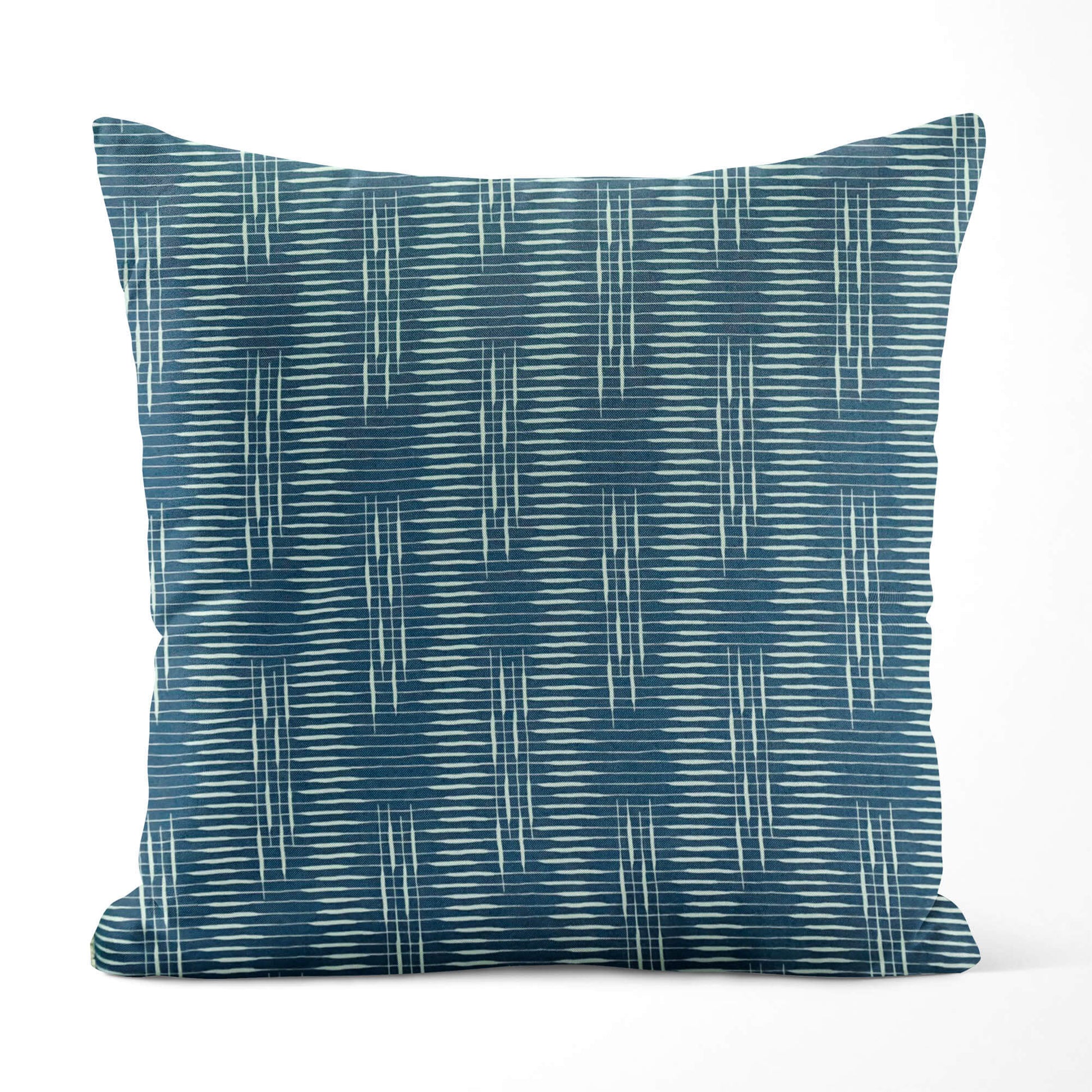 Lake Blue Modern Print Pillow Covers and Euro Shams