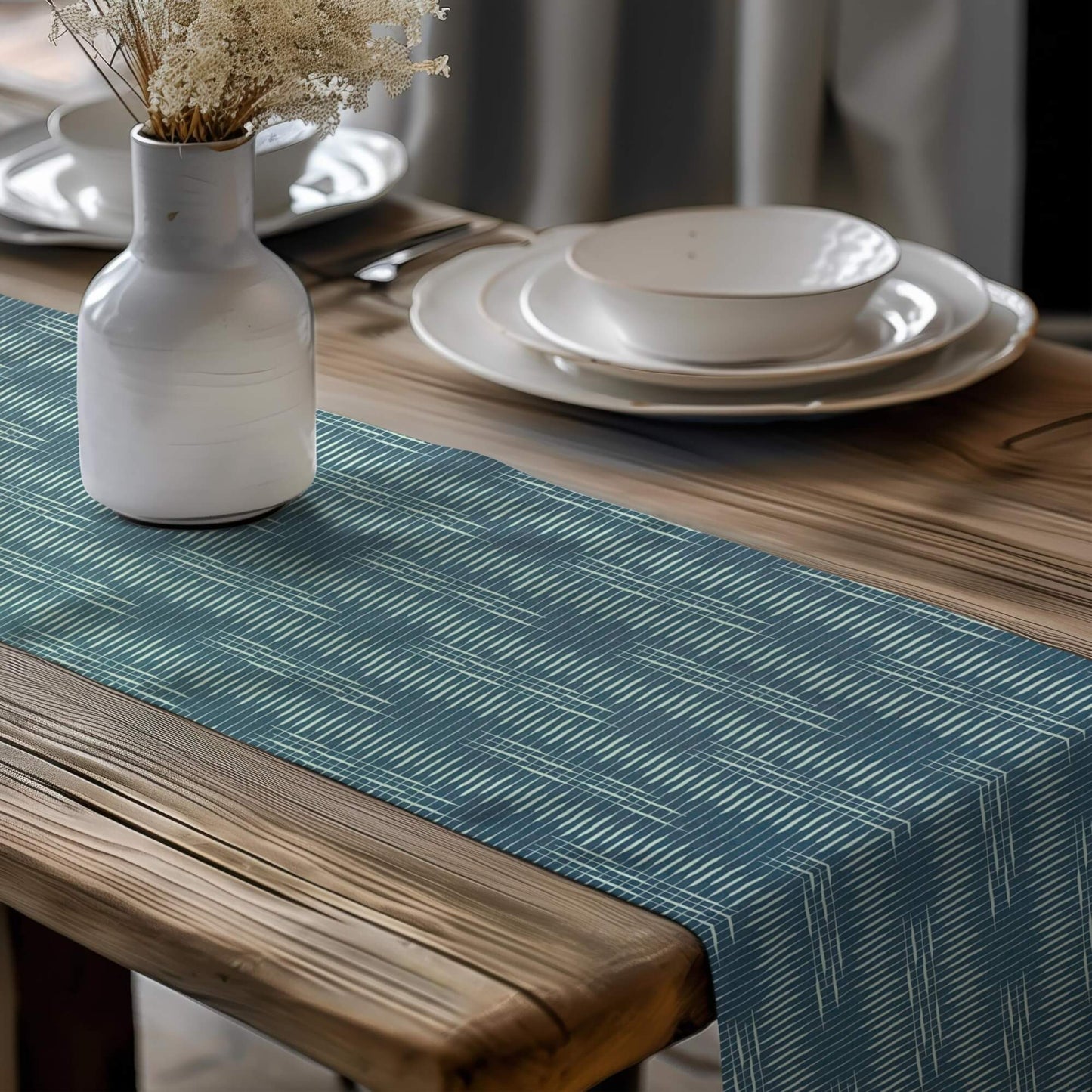 Lake Blue Table Runners Placemats Modern Print