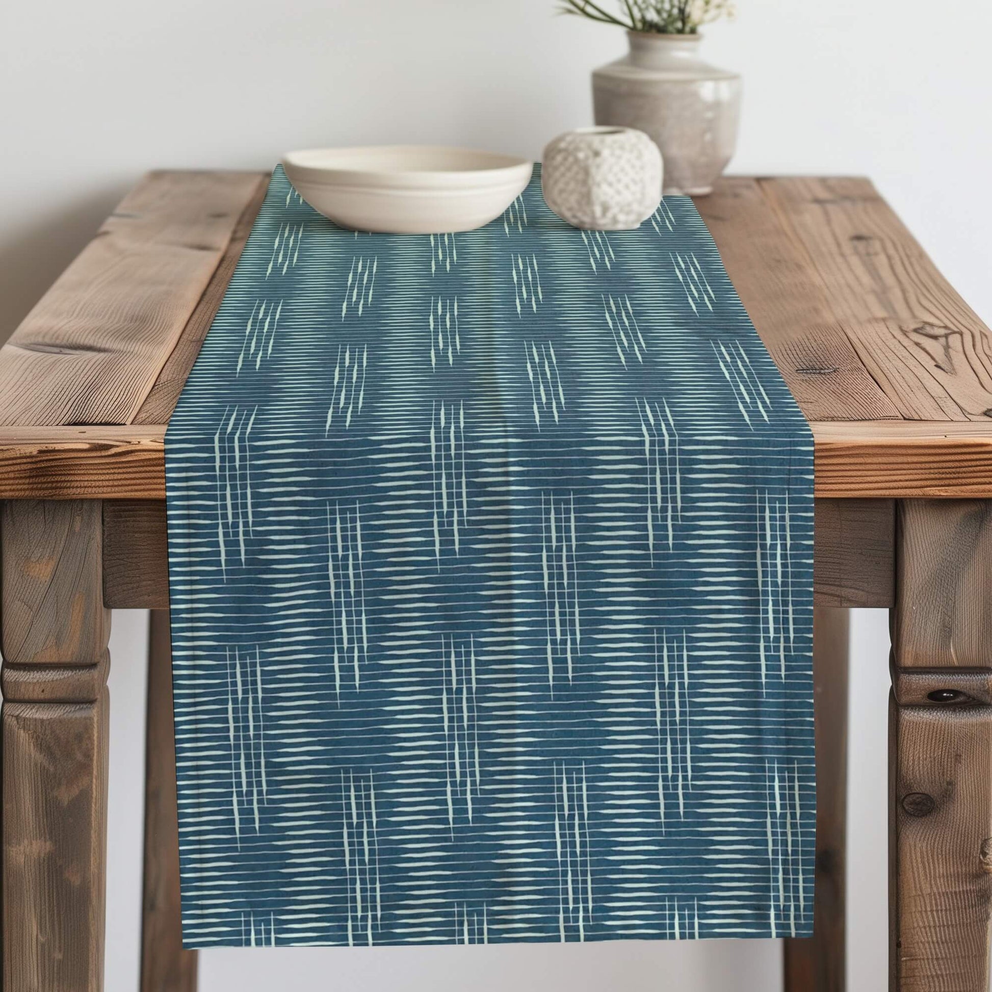 Lake Blue Table Runners Placemats Modern Print