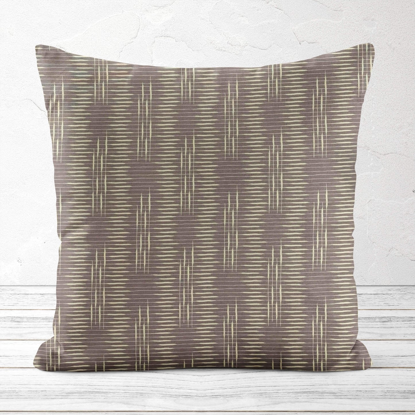 Weathered Brown Gray Modern Print Pillow Covers and Euro Shams